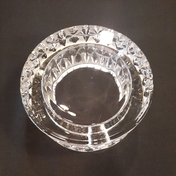 Vintage Cut Crystal Frosted Clear Glass Cigar Cigarette Ashtray 5” - Picture 4 of 8